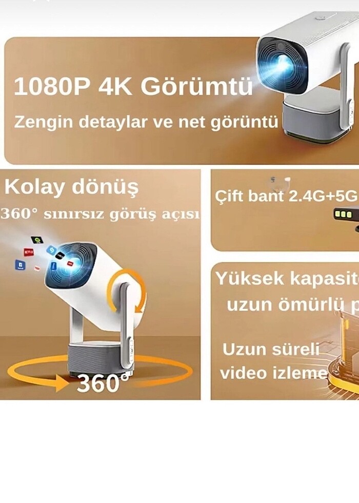 Harvox Projeksiyon Cihazı Power Bankli - Görsel 3