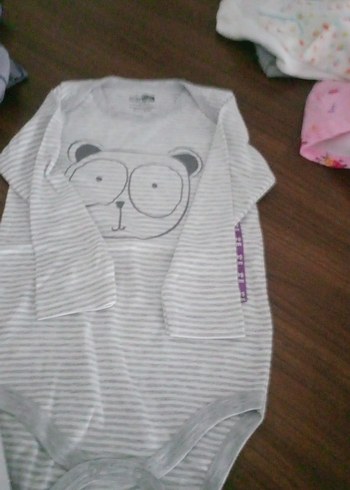 Çizgili Gri Baskılı Çocuk İçlik - Görsel 2