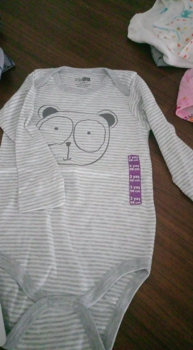 Çizgili Gri Baskılı Çocuk İçlik - Görsel 3