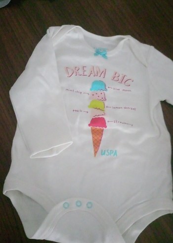 Beyaz Uzun Kollu Bebek Body Baskılı - Görsel 2