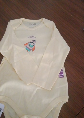 Beyaz Baskılı Uzun Kollu Bebek Body - Görsel 2