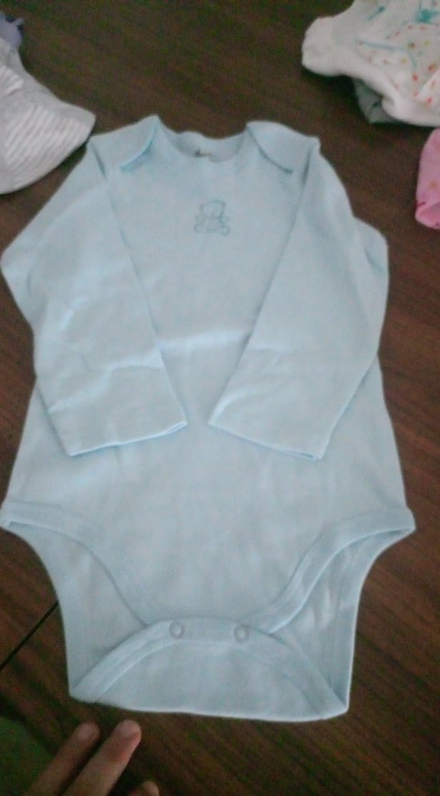 Uzun Kollu Bebek Kız Body, Düğmeli, Açık Mavi - Görsel 3