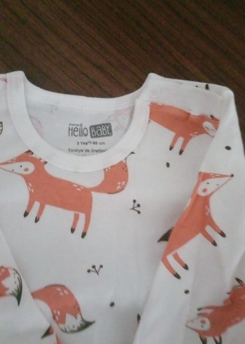 Beyaz Tilki Desenli Çocuk Atlet - Görsel 3