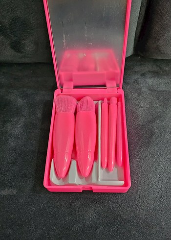 Pastel Pembe Makyaj Fırça Seti - Görsel 3