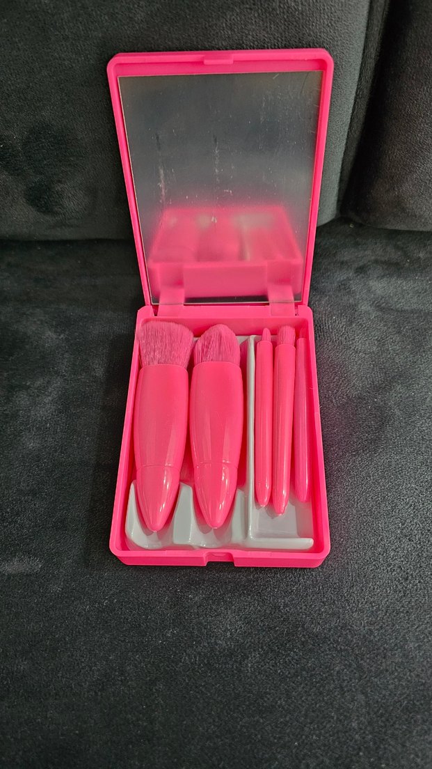 Pastel Pembe Makyaj Fırça Seti - Görsel 3