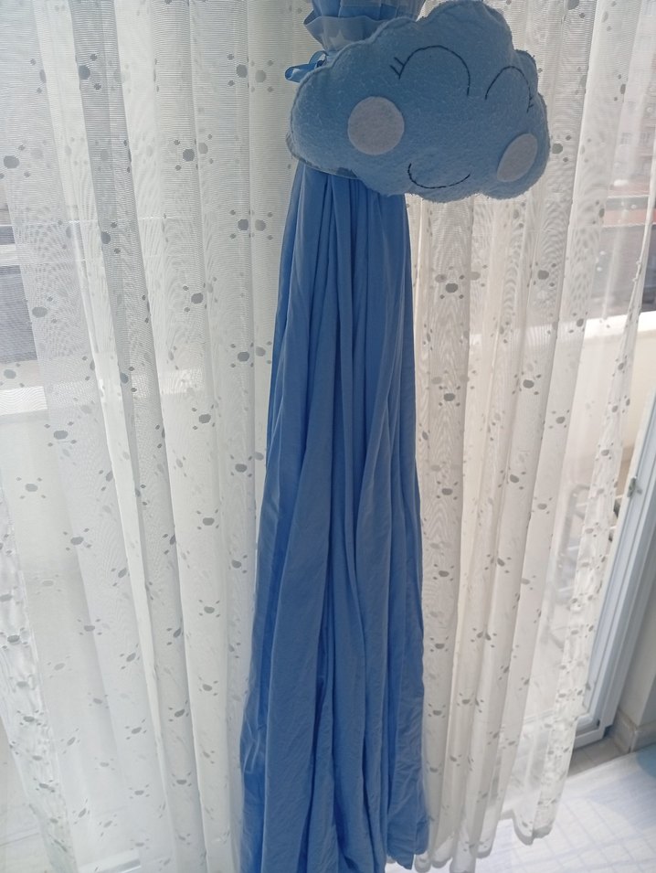 Modern Klasik Mavi Batik Desenli Perde - Görsel 3