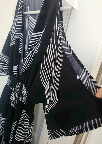 V Yaka YIRTMAÇLI Bohem Elbise - Görsel 6