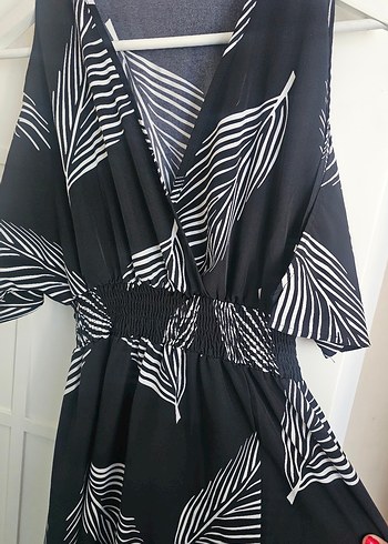 V Yaka YIRTMAÇLI Bohem Elbise - Görsel 8