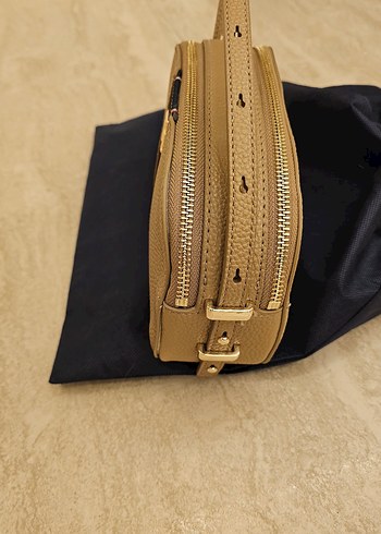 Tommy Hilfiger Bej Deri Kadın Çapraz Çanta - Görsel 6