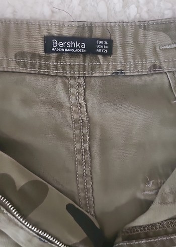 Bershka Kamuflaj Desenli kargo Pantolon - Görsel 5