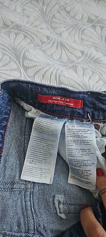 xs Beden mavi Renk TOMMY JEANS MOM FİT KOYU MAVİ