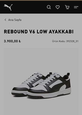 36 Beden beyaz Renk Puma rebound low