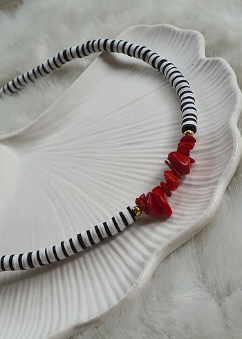 Bohem Zebra Desenli Boncuklu Kısa Kolye - Görsel 2