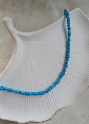 Turkuaz Boncuklu Mini Bohem Kolye - Görsel 4