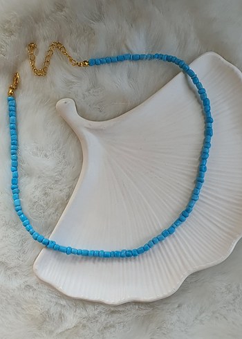 Turkuaz Boncuklu Mini Bohem Kolye - Görsel 3