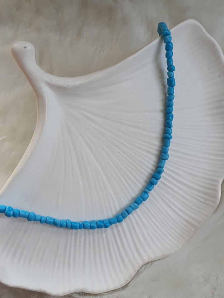 Turkuaz Boncuklu Mini Bohem Kolye - Görsel 4