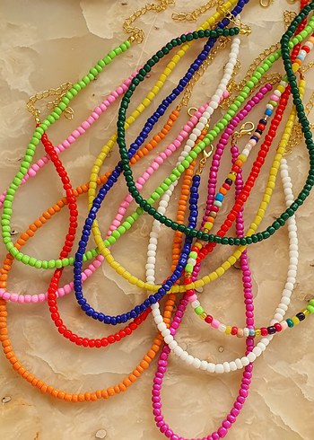 Renkli Boncuklu Uzun Bohem Kadın Kolyesi - Görsel 7