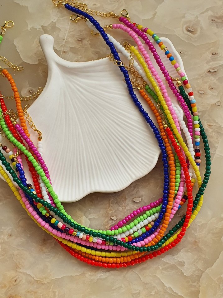 Renkli Boncuklu Uzun Bohem Kadın Kolyesi - Görsel 4
