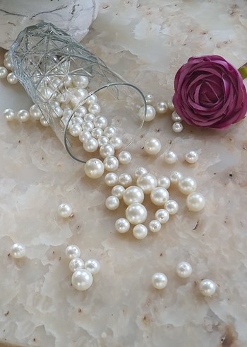 Beyaz İnci 100 adet ( dekoratif ) - Görsel 6