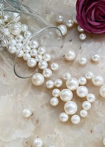Beyaz İnci 100 adet ( dekoratif ) - Görsel 5