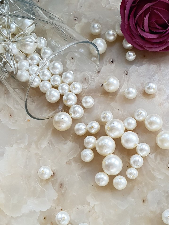 Beyaz İnci 100 adet ( dekoratif ) - Görsel 5