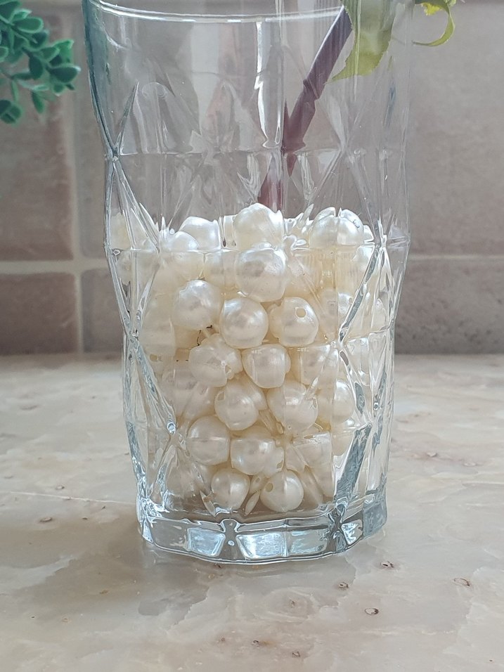 Beyaz İnci 100 adet ( dekoratif ) - Görsel 2