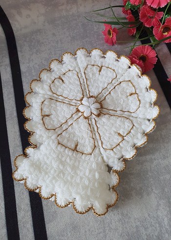 İşlemeli Beyaz Fırın Eldiveni - Görsel 4