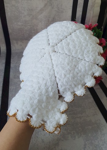 İşlemeli Beyaz Fırın Eldiveni - Görsel 5