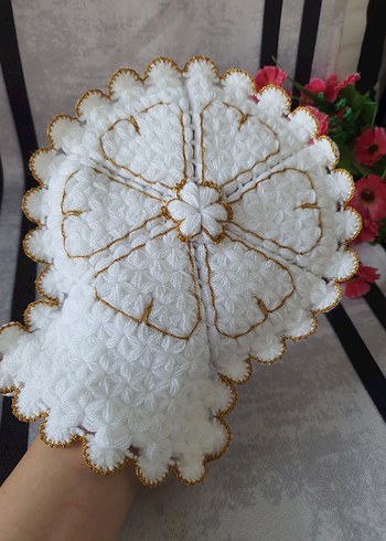 İşlemeli Beyaz Fırın Eldiveni - Görsel 2