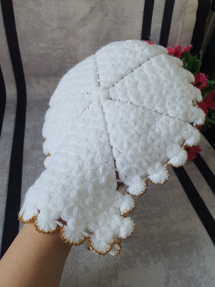 İşlemeli Beyaz Fırın Eldiveni - Görsel 5