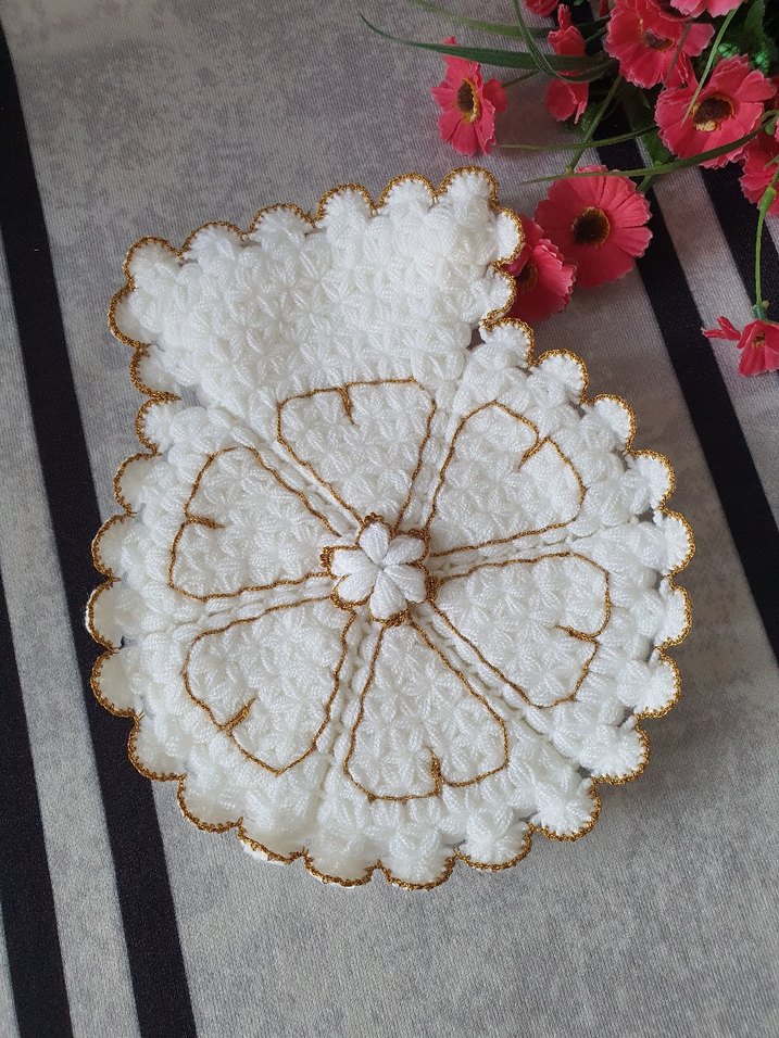 İşlemeli Beyaz Fırın Eldiveni - Görsel 3