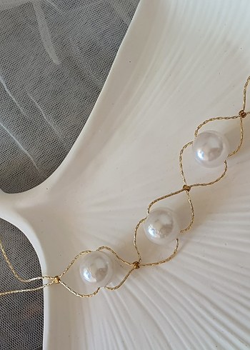 Uzun Boyunlu Beyaz Boncuklu Kadın Kolye - Görsel 5