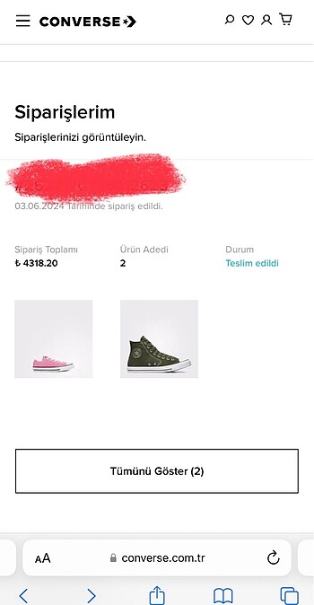 31 Beden pembe Renk Orjinal converse
