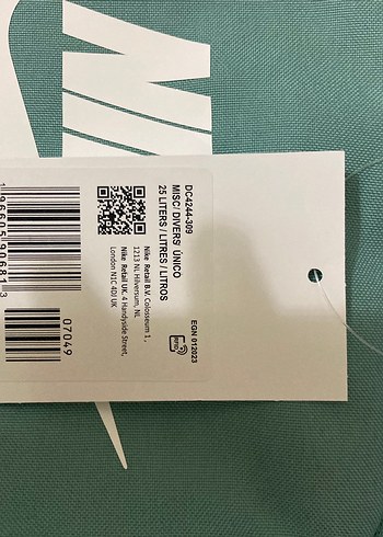 Beden turkuaz Renk Nike Spor su Yeşili Sırt Çantası