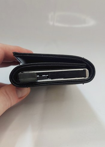 Beden siyah Renk Fermuarlı Siyah Armani Erkek Cüzdanı