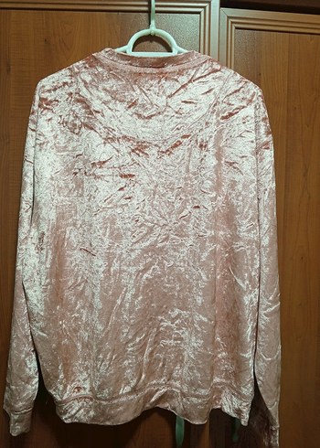 Kadın şeker pembesi kadife bluz - Görsel 4