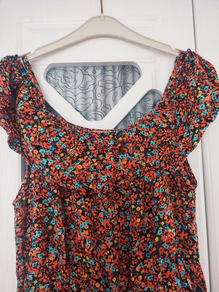 Renkli Bohem Midi Elbise - Görsel 3