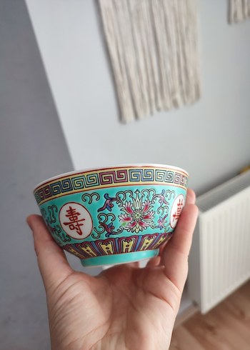 Renkli Desenli Turkuaz Tabak ve Kaşık Seti - Görsel 5