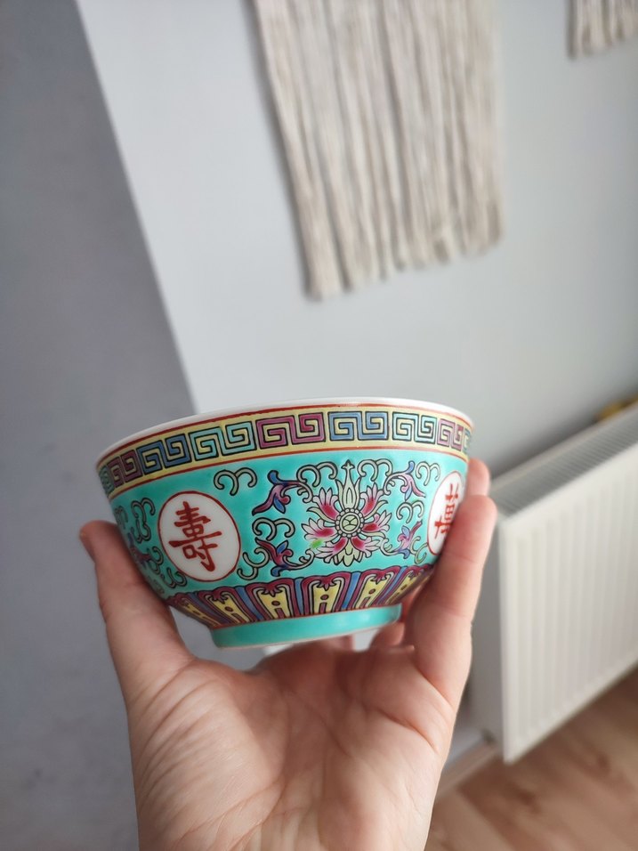 Renkli Desenli Turkuaz Tabak ve Kaşık Seti - Görsel 5