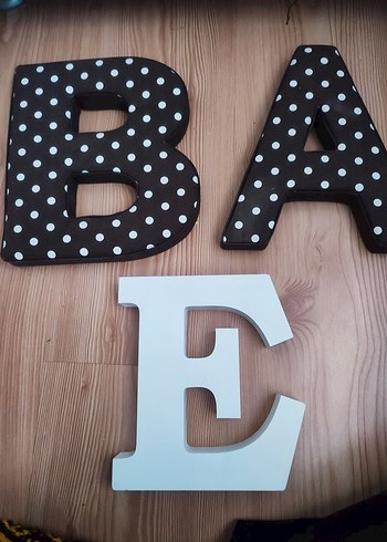 Çocuk Yatakları için Kahverengi Puantiyeli Harfler - Görsel 2