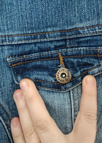 Düğmeli Mavi Kadın Denim Ceket - Görsel 2