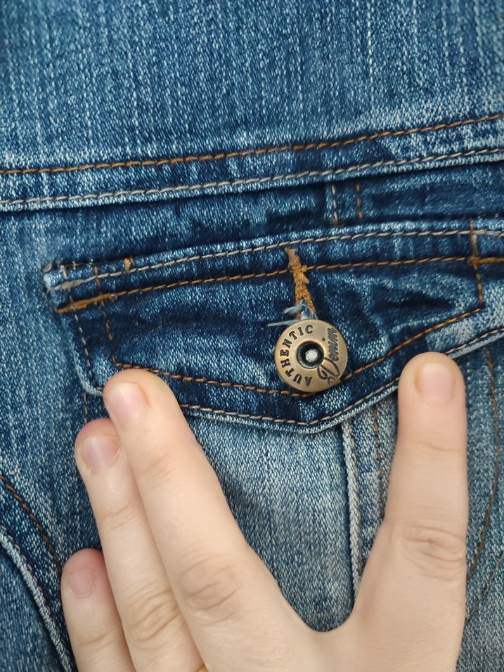 Düğmeli Mavi Kadın Denim Ceket - Görsel 2