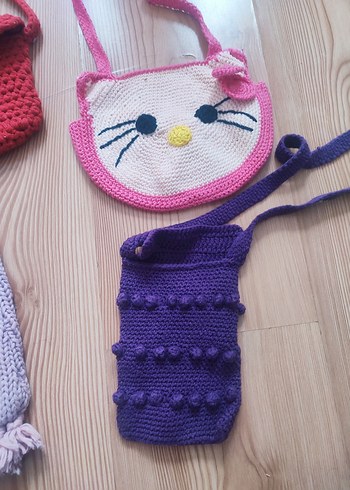 Renkli Nakışlı Örgü Bohem Kız Çantaları - Görsel 5