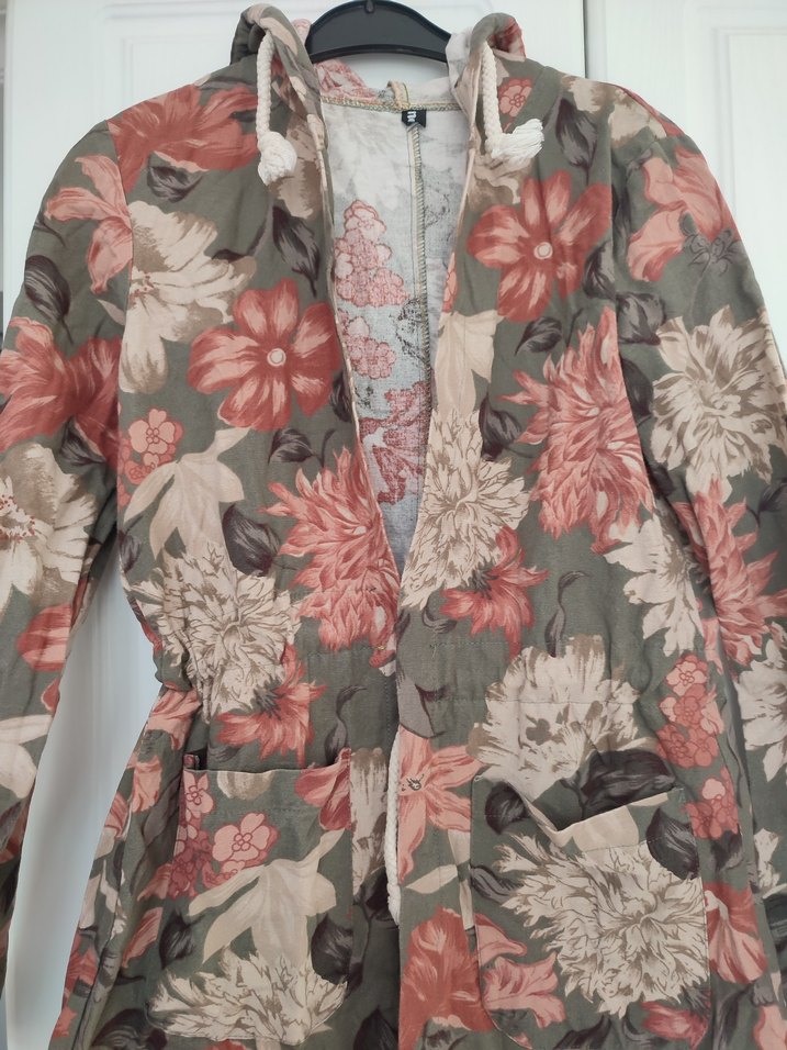 Bohem Desenli Düğmeli Midi Kadın Ceket - Görsel 2