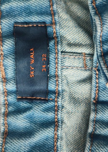 Düğmeli Mavi Midi Boy erkek Kot Pantolon - Görsel 6