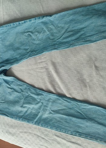 Düğmeli Mavi Midi Boy erkek Kot Pantolon - Görsel 2