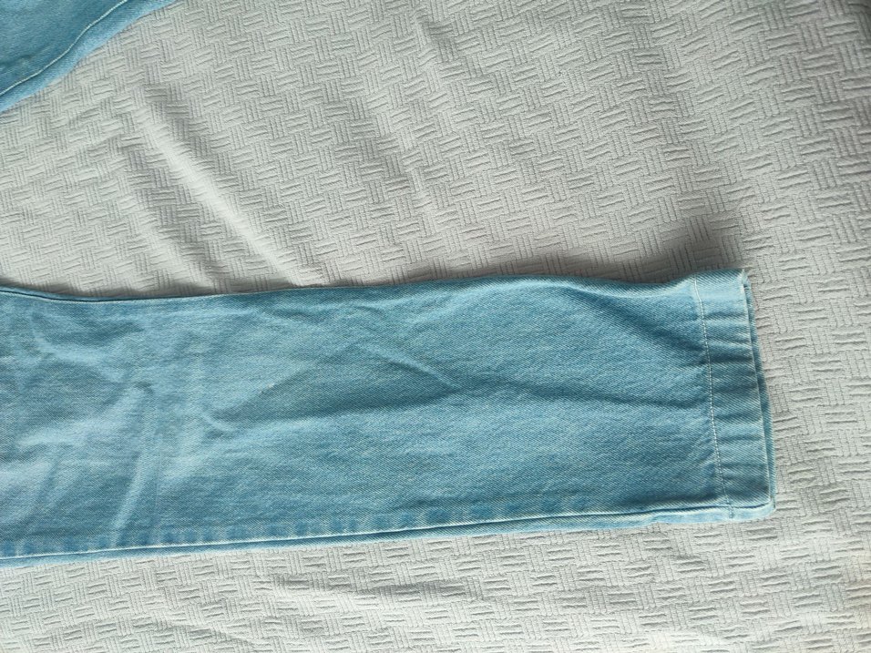 Düğmeli Mavi Midi Boy erkek Kot Pantolon - Görsel 5