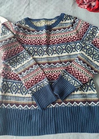 Gri Beyaz Erkek Pamuklu Triko Kazak - Görsel 2