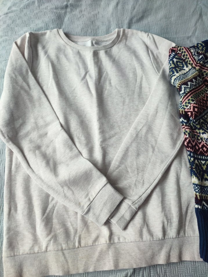 Gri Beyaz Erkek Pamuklu Triko Kazak - Görsel 3