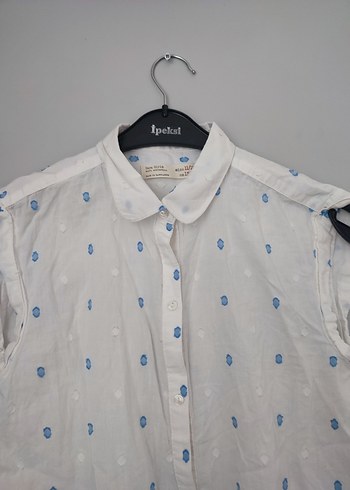 Düğmeli Kolsuz Pamuklu Gömlek - Görsel 2